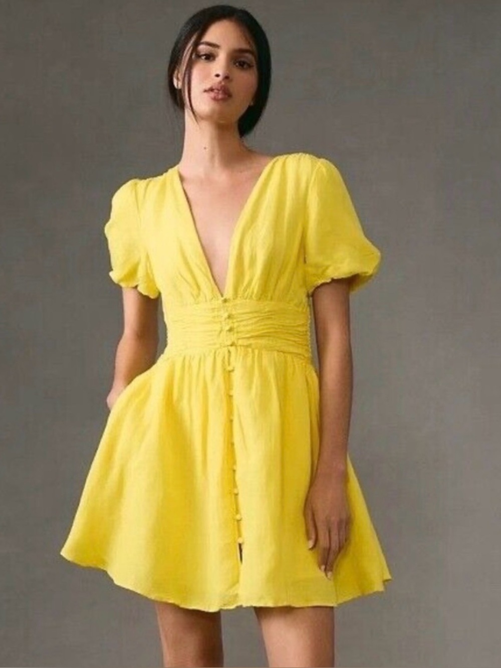 Anthropologie Katarina Yellow Dress